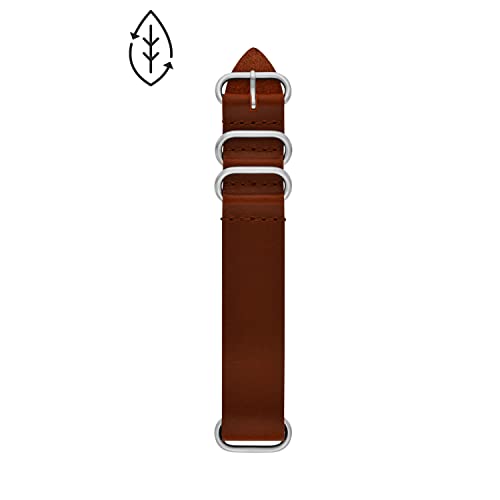 Image of Fossil Men's 22mm Dark Brown LiteHide Leather Watch Band