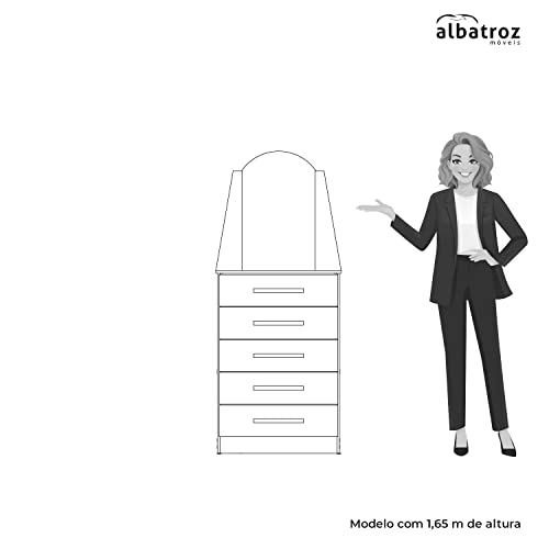 Cômoda 5 gavetas Veneza branco Móveis Albatroz