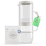 LUCY Carafe Filtrante 2L en Verre – Carafe d'Eau Filtrante avec Filtre à Eau au Charbon Actif – Purifie l'Eau du Robinet (Calcaire, Chlore, Plomb) – Préserve les Minéraux – 1 Filtre Inclus – Sans BPA
