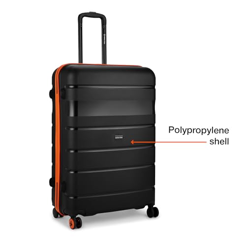 Image of Nasher Miles Jupiter Hard-Sided Polypropylene Check-in Luggage 28 inch | 75cm | 8 Wheels Large Trolley Bag for Travel | Suitcase (Black)
