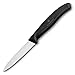 Victorinox 6.7633 Blac 3.25 Inch Swiss Classic Paring Knife with Serrated Edge, Spear Point, Black, 3.25"