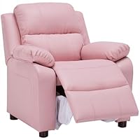 JC Home Macaron Kids Reclining Chair Leather Recliner Sofa Push Back Toddler Youth Children Child Ages 2-8