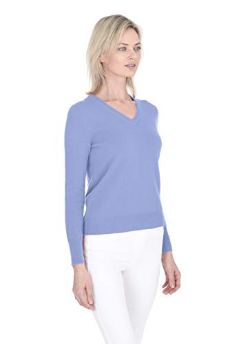 Cashmeren Women’s Essential Knit V-Neck Sweater 100% Merino Wool Long Sleeve Classic Pullover2