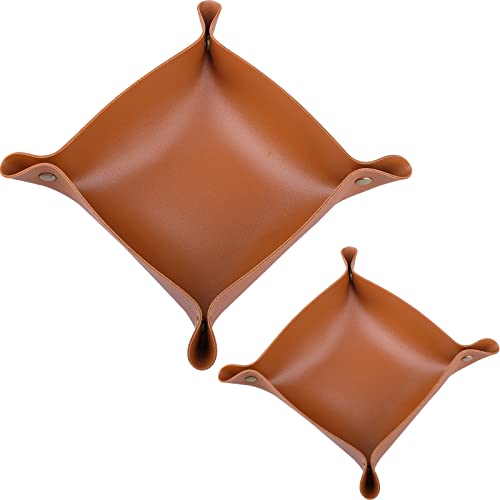 Vassoio in pelle PU aggiornato, per uomini e donne, vassoio per gioielli pieghevole da scrivania, vassoio organizer per chiavi, per tavolo d'ingresso, comodino, comò, vassoio per telefono, monete