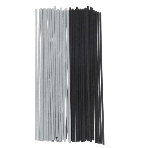 uxcell 100Pcs Reed Diffuser Sticks Set, Fiber Fragrance Flower Reed Diffuser Replacement Refill Sticks Flower Decor for Home, Hotel, Office (Grey Black)