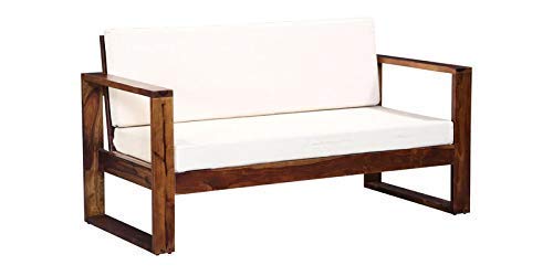 Image of Sheesham Wood 3 Seater Sofa Set for Living Room (Natural Finish)