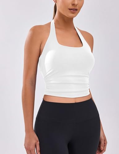 BMJL Womens Halter Built in Bra Workout Sports Tank Tops Summer Trendy Backless Going Out Clothing 20253