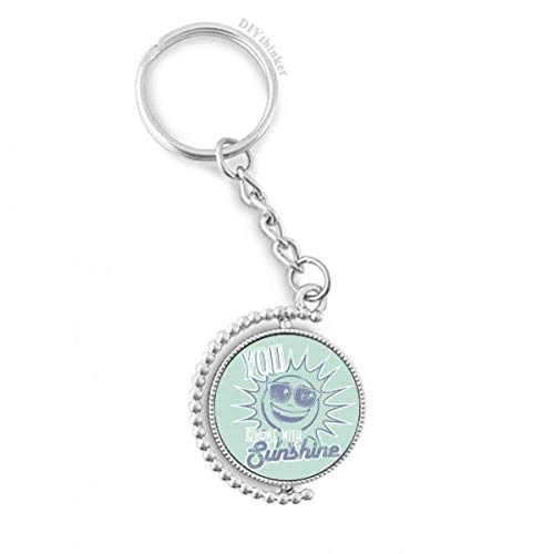 Soleil en Verre météo rotatif Blue Sun Key Ring Chain pour sublimer vos clés de voiture