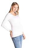MAMARELLA Stillshirt aus Bio-Baumwolle weiß Langarm, Umstands-Langarmshirt mit Stillfunktion für Schwangerschaft & Stillzeit, Doppellagiges Design für einfaches Stillen, weich & pflegeleicht (M)