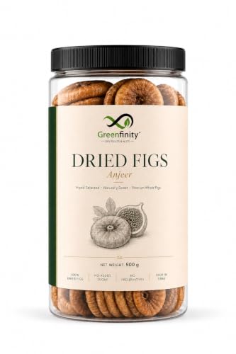 Image of GreenFinity Premium Anjeer 500g | Whole Dried Figs | Naturally Sweet & Soft | High Fibre Dry Fruit | Healthy Snack for Daily Use | Fresh Resealable Pack