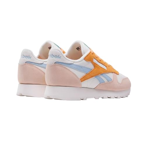 Image of Reebok Women's Classic Leather Sneaker, Chalk Washed Clay Soft Blue, 8.5