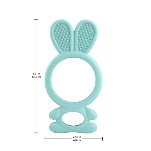 Image of Fisher-Price Newborn Baby Toy Bunny Teether BPA-Free for Tummy Time & Travel Sensory Play for Infants Ages 3+ Months