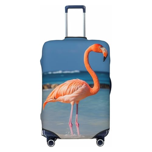 Travel Luggage Cover Fashion Suitcase Protector Beach Flamingo Spandex Baggage Covers Washable Suitcase Covers Anti-Scratch Luggage Cover Protectors Fits 18-32 Inch Suitcases Large