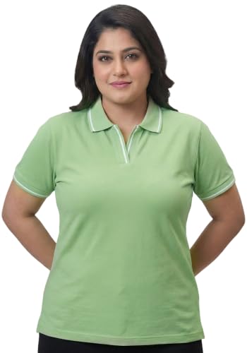 Image of Wear Your Opinion Women's Plus Size Tipped Collar Neck Polo Tshirt