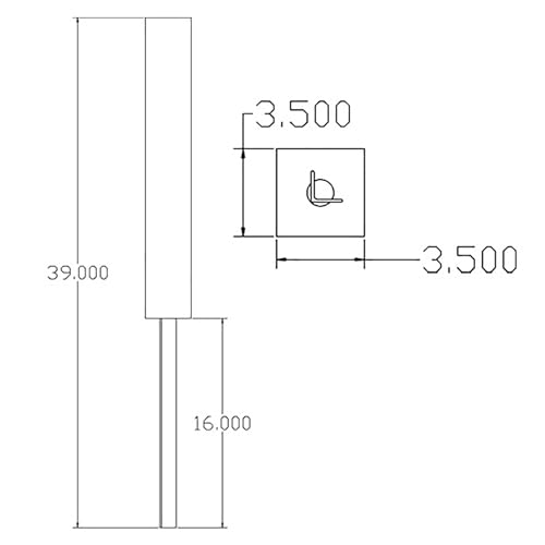 Architectural Mailboxes 23" Height, No Dig, 4x4 Wooden Pine Post Insert with Anchor Kit for Slip Over Posts