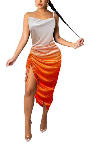 Image of Club Dress Sexy Dress for Women Wedding Party Birthday Cocktail Spaghetti Strap Satin Side Ruched Midi Mini Dress