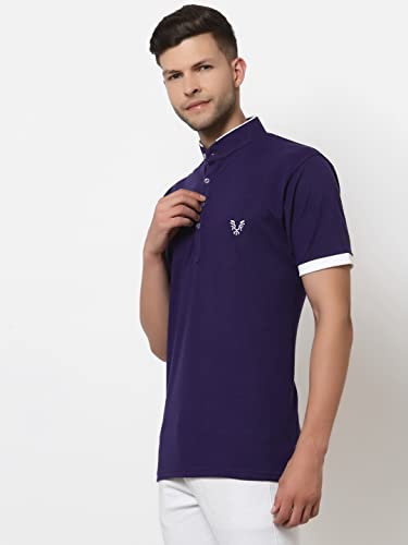 Image of UZARUS Men's Solid Cotton Regular Fit Polo T-Shirt