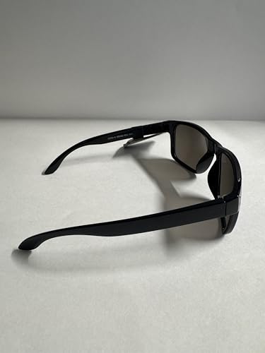 Foster Grant Classic Wayfarer Sunglasses, Black Frame with Blue Mirror Lenses, UV Protection Model: 0IVL4