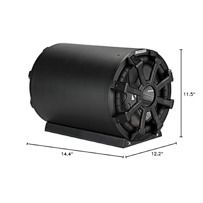 KICKER 46CWTB84 TB8 8-inch Loaded Weather-Proof Subwoofer Enclosure w/Passive Radiator - 4-Ohm, 300 Watt