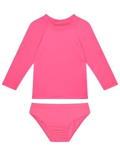 Image of Snowheart Girls Rash Guard Sets Long Sleeves Swimsuit 2 Pieces Tankini Bathing Suit Swimwear for Girls 3-12 Years