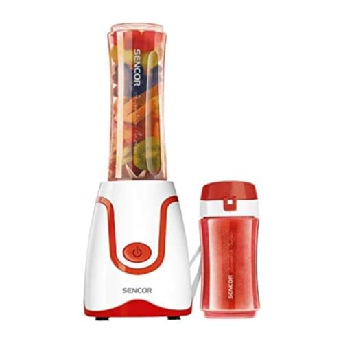 Sencor Mini Blender Smoothie Ultra-Puissant 500W, 2 Bouteilles Tritan 0,6L & 0,3L sans BPA, Lames Titane Longue durée Anti-Oxydation - Le Plus Puissant,...