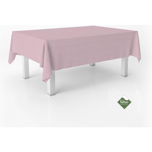ECOMMERC3 | Mantel Antimanchas Vichy para Mesa Rectangular Tamaño 100x140 cm - Mantel Vichy Tacto Extrasuave e Impermeable Color Rosa