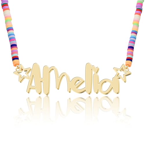 Personalized Name Necklace | Sterling Silver/Stainless Steel | 14 Fonts, 4 Colors, 5 Chains | Tarnish-Free, Handmade Gift for Women: Mom, Daughter, Sister | Ideal for Birthday, Mother's Day,Christmas