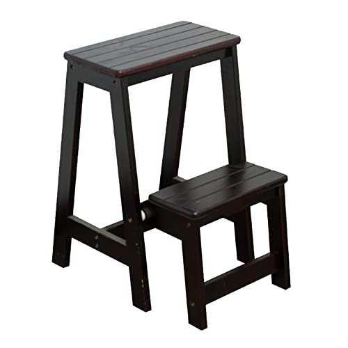 Tabouret d'escalade d'intérieur escabeau en bois 2 niveaux pliant