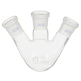 HEMOTON 100ml Three-Neck Laboratory Boiling Flask Borosilicate Glass Three-Port Distilling Flask for Heating and Chemical Reactions Industrial Lab Glassware