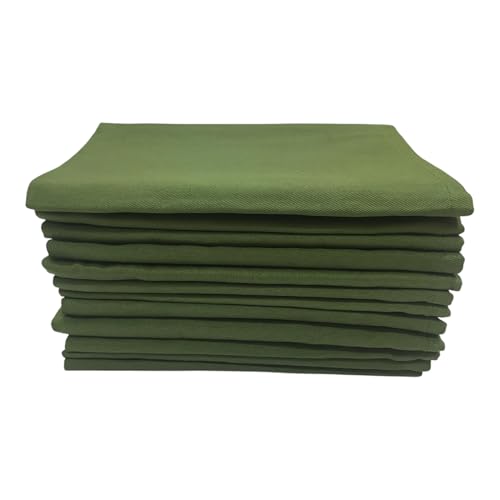 Penguin Home Set of 12 Reusable Cloth Napkins 45 x 45 cm (17"X17") 100% Cotton, Solid Dyed Twill Weave, Soft and Durable - Image 2