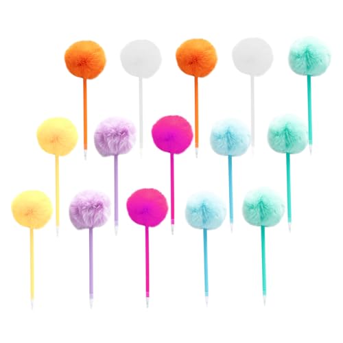 SOPOTUTU 15個 ボールペン ペン クリスマス用 ハート 形 ボールペン ペン カラフル 学校用 マルチカラー 漫画 ポンポ