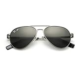 Pro Acme Polarized Aviator Sunglasses for Men and Women 100% UV Protection, 58mm (Gunmetal Frame/Black Lens)