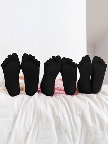 Image of Bencailor 6 /12 /32Pairs Women Toe Socks Five Toe Cotton Socks Ankle Sock with Toes Separated for Women Men Athletic Running