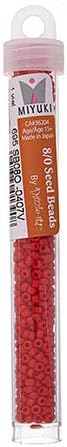 Miyuki Seed Bead 8/0 APX.22g - Red Vermillion Opaque Japanese Glass Seed Beads