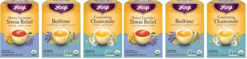 Image of Yogi Tea Relaxation & Stress Relief Variety Pack - 16 Bags per Pack (6 Packs) - Relaxing Sampler - Includes Honey Lavender, Bedtime & Comforting Chamomile
