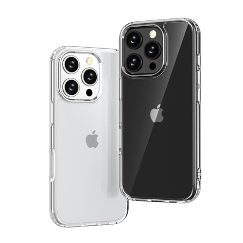 Image of ONES for iPhone 16 Pro Slim Case Clear, [PC + TPU Hybrid][Military-Grade Drop Protection][Anti-Yellowing], Shockproof Silicone Hard Cover, Transparent Case