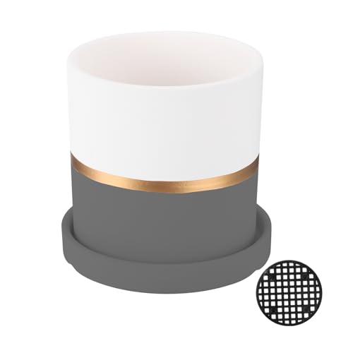 PATIKIL 4.3 Inch Ceramic Plant Pots, Modern Flower Planters with ...