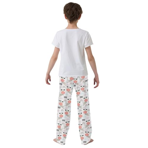Milk Cow Rainbow Boys Long Pants Soft Trousers Elastic Waist Kids Lounge Bottoms with Pockets S-XL3