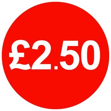 30mm Price Stickers Pack of 500 - Red - £2.50