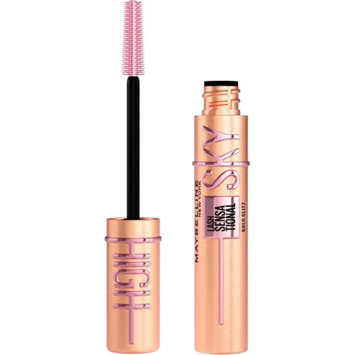 Maybelline New York - Mascara Pailleté Couleur Or - Volume & Longueur - Sky High - Teinte : Gold Glitz - 7,5 ml