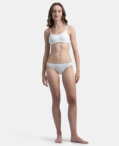 Image of Jockey 1803 Women's Medium Coverage Micro Modal Elastane Stretch Mid Waist Bikini Concealed Waistband and Stay Fresh Treatment