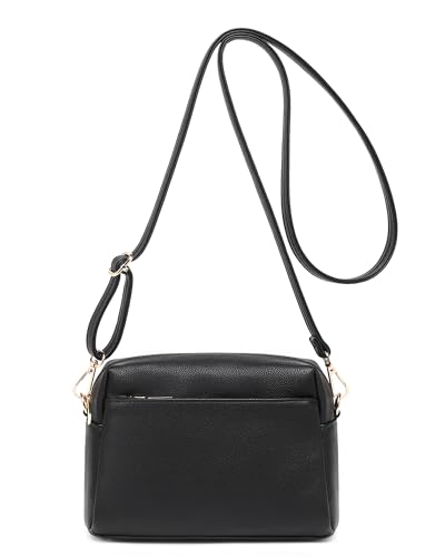 Small Cross body Bag for Women, Cellphone Bags Purse Vegan Leather, Black