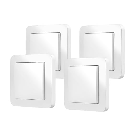 Bosch Smart Home Wandschalter für smarte Aktoren, platzsparender Einbau in die Gerätedose, für Bosch Smart Home Licht-/ Rollladensteuerung II, Relais oder Dimmer, 4er Set