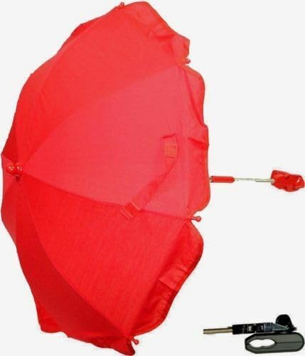 Universal Parasol Sun Shade Canopy Umbrella for Prams, Pushchairs, and Buggies - Versatile Sun Protection for Baby Strollers (Red)