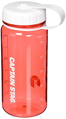 Captain Stag UE-3388 Water Bottle, Sports Bottle, 19.4 fl oz (550 ml), Direct Drinking, Rice Marking, 3.5 Cups, Red