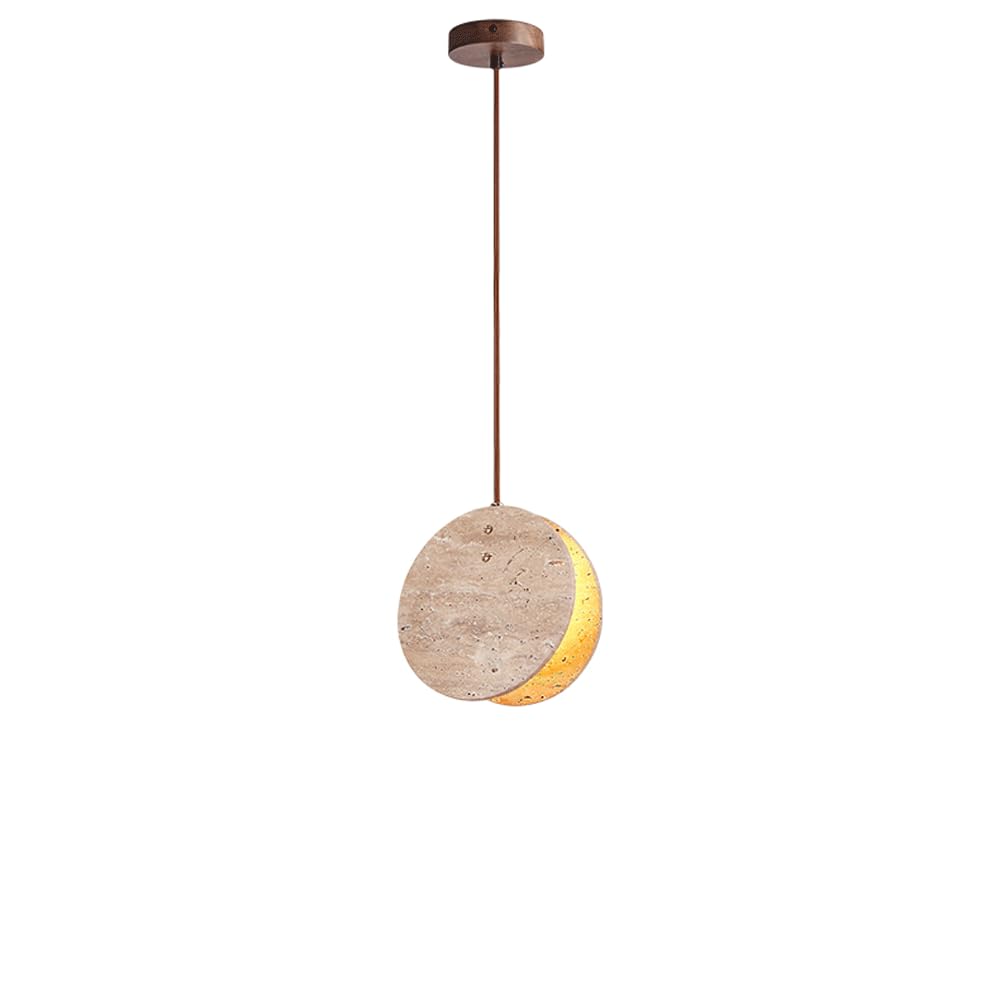 PEYNIR Creative Wabi Wabi Yellow Travertine Pendant Light Study Dining Room Window HangingLamp 7.87in Bedroom Bedside Hotel B&B Chandeliers For Living Room Hallway Lighting Fixture
