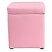 LXTIN Faux Cuir Ottoman de Rangement Tabouret Pouf Banc, Plateau de Coffre à Jouets avec charnière Dessus Organisateur boîte Pouf Poitrine-Rose 30x30x35cm (12x12x14inch)