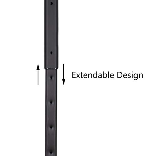 brightmaison Wall Mounted Adjustable Durable Steel Clothes Rack Drying and Hanging Closet Bar Rail Ball Organizer (Black)