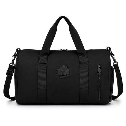Image of Storite Travel Duffel Bag with Shoe Compartment-Black, 44x35x22 Cm