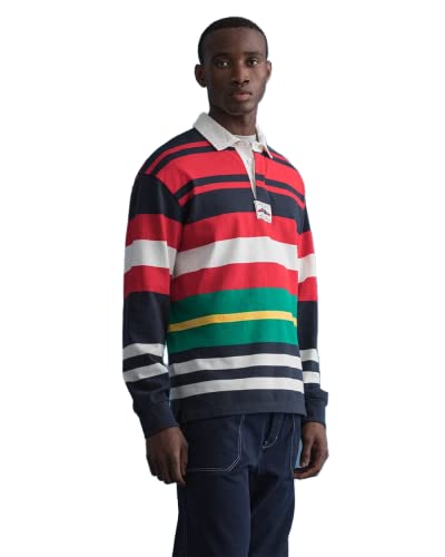 GANT Herren Rugger Poloshirt aus rauem Wetter, marineblau, L